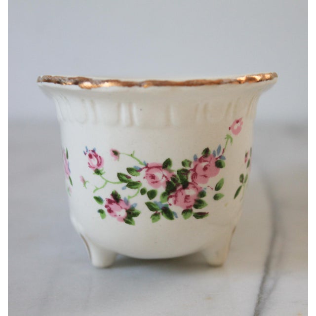 Late 20th Century Vintage Floral Ceramic Bathtub Soap Dish For Sale - Image 5 of 12