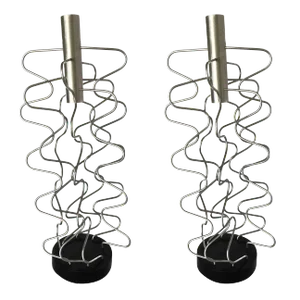 Custom Made Wire Art Candlestick Holder, Pair