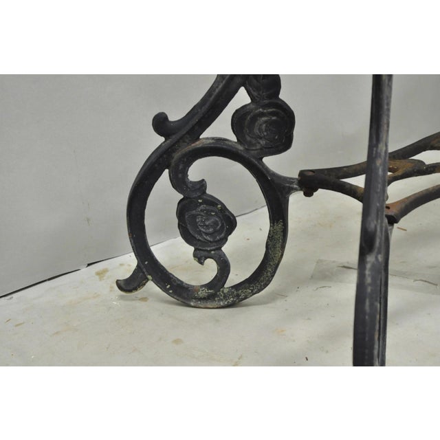 Vintage French Art Nouveau Style Heavy Wrought Iron Garden Planter Plant Stand For Sale - Image 10 of 17