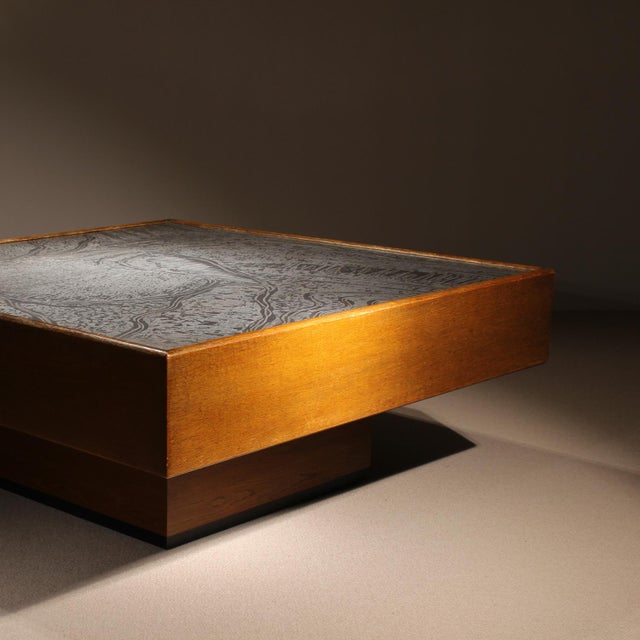 ​This striking coffee table by Heinz Lilienthal is characterized by the compelling interplay of its materials. The solid...