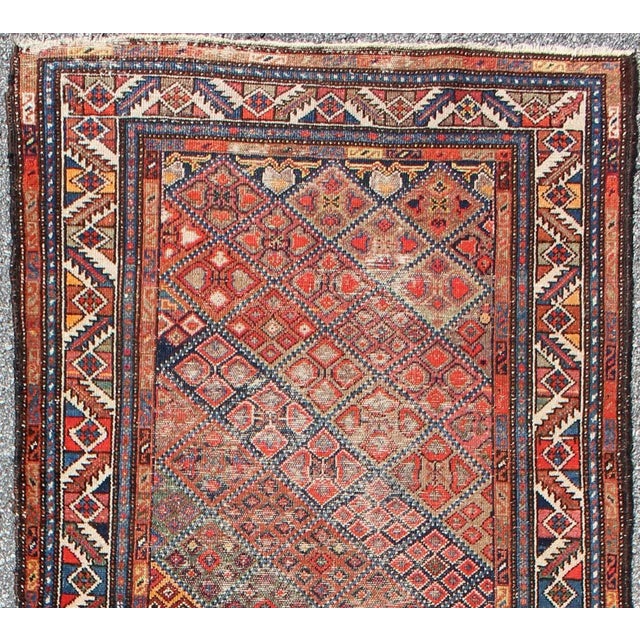 Antique Persian Malayer runner with diagonal diamond sub-geometric design, rug emac-003, country of origin / type: Iran /...
