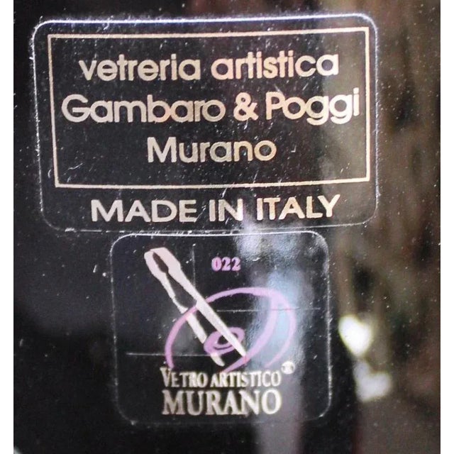 Black Gambaro & Poggi - Tall Murano Glass Vase With Stopper For Sale - Image 8 of 8