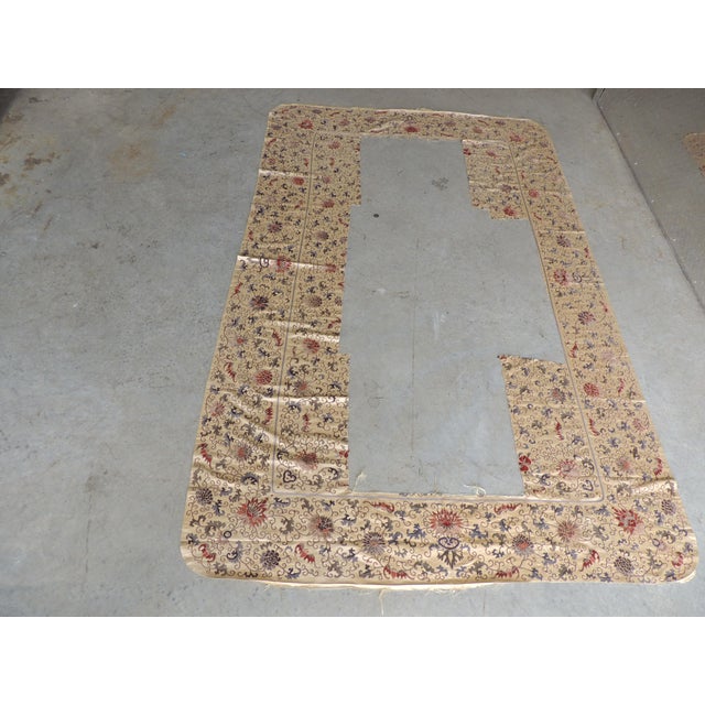 Late 20th Century Antique Ecru and Red Silk Embroidery Chinese Textile Border For Sale - Image 5 of 7