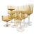 1960s Mid-Century Modern Bohemia Crystal Amber Stemware Service for Four - 12 Pieces For Sale