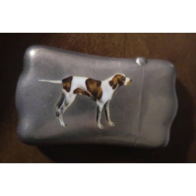 Antique Sterling and Enamel Match Safe (Vesta) With Hunting Dog, C. 1900 For Sale In Miami - Image 6 of 11