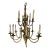 Large Twelve-Light Solid Brass Chandelier For Sale
