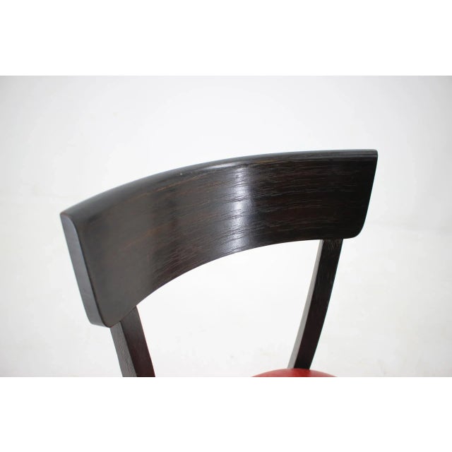 Red Leather Dining Chairs for UP, Czechoslovakia, Set of 4, 1950s For Sale - Image 11 of 13