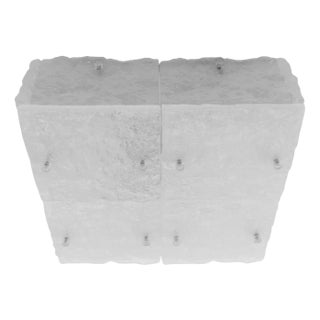 Large Ice Glass Flush Mount from Kalmar, Germany, 1960s For Sale