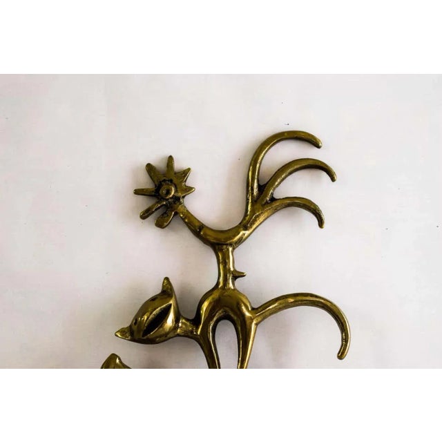 Mid-Century Modern Austrian Brass Donkey, Dog, Cat and Cock, Key Hanger by Walter Bosse for Hertha Baller For Sale - Image 3 of 7