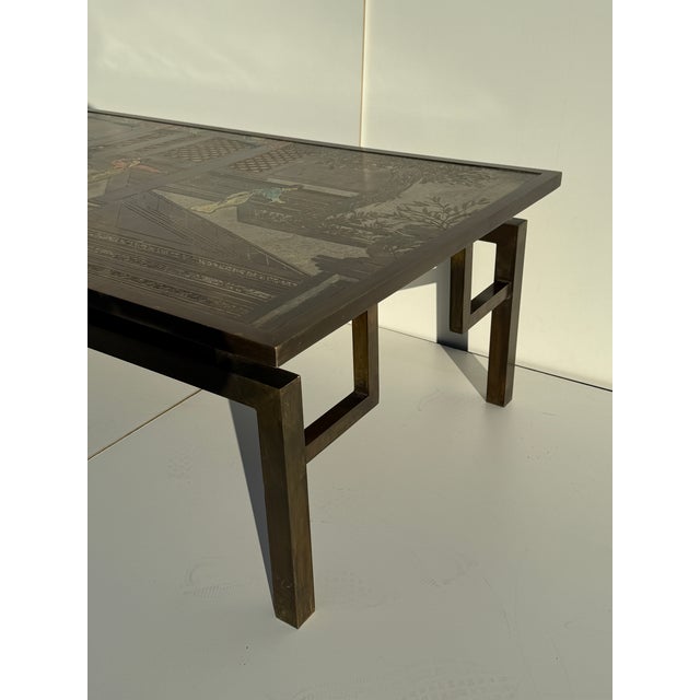 Mid-Century Modern 1960s Philip and Kelvin LaVerne “Chin Ying” Coffee Table / Desk For Sale - Image 3 of 15