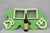 Vintage Mid Century Modern Green Theater Mask Shadowbox Wall Pocket Shelf - a Pair. Circa Mid 20th Century. Measurements:...