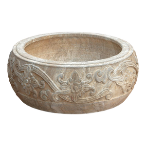 Finely Carved Stone Lotus Urn
