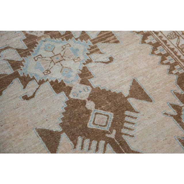 Cream Vintage Distressed Hamadan Square Rug - 3'8" x 4'7" For Sale - Image 8 of 12
