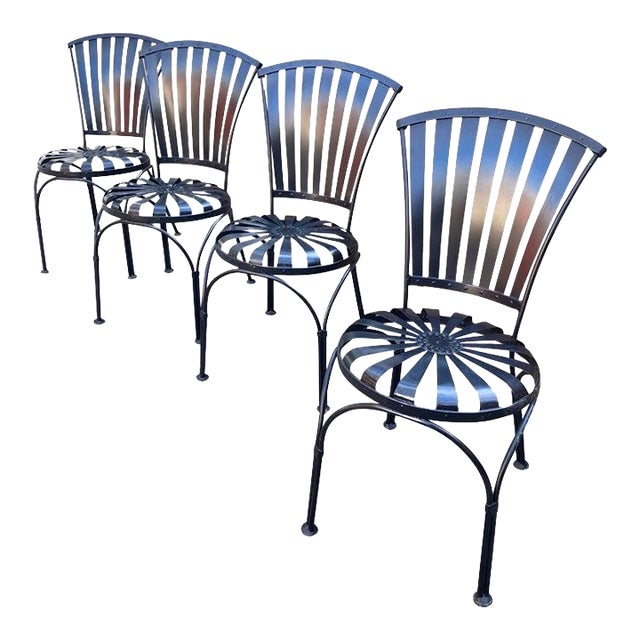 Francois Carre Petite Fan Back Chairs - Set of 4, Attributed For Sale