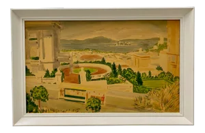 A View From Pacific Heights Original Watercolor Circa 1940s