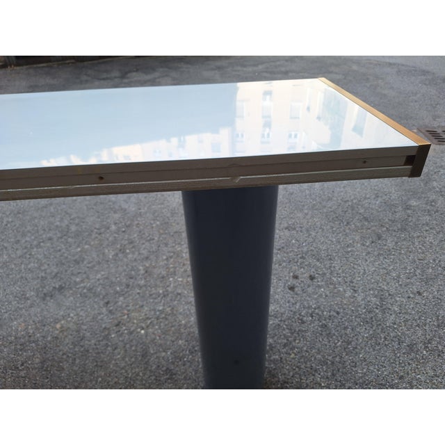 Console in White Lacquer with Cylindrical Plastic Legs by Tresoldi Salvati, 1980s For Sale - Image 6 of 9