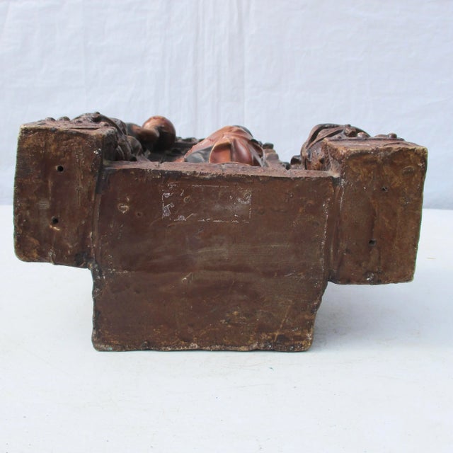 Vintage Ceramic Chinese Boys Wall Pocket For Sale - Image 12 of 13