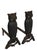 Gray Large Pair of Vintage Arts and Crafts Rustic Victorian Owl Andirons With Glass Eyes For Sale - Image 8 of 14