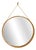 Mid-Century Modern Round Wooden Wall Mirror with Rope, 1950s For Sale