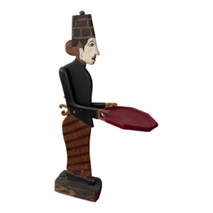 Hand Painted Wood Folk Art Dumb Waiter