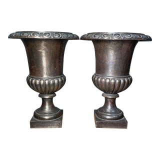 French 19th Century Wrought Iron Urns For Sale