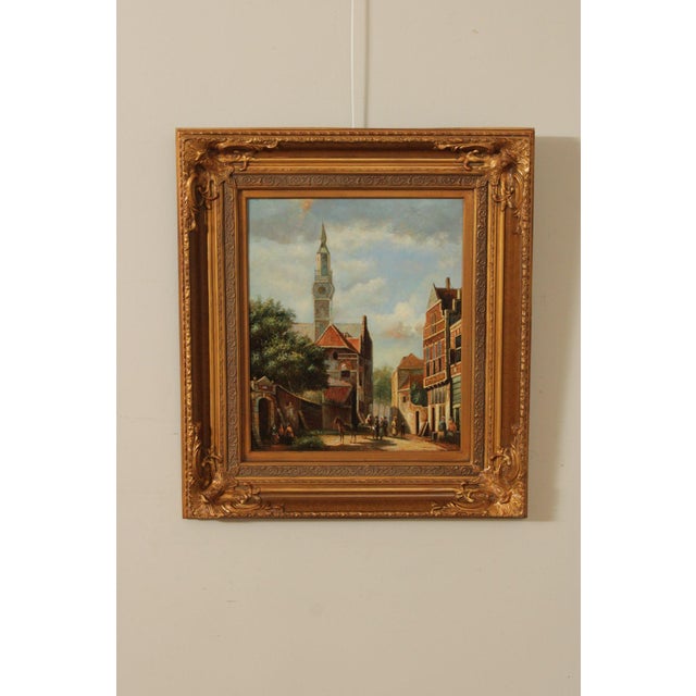 Quality Italian Villagescape Oil on Canvas Painting, Signed Lower Right 'Casagrande'