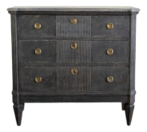19th Century Ebonized Gustavian Style Commode