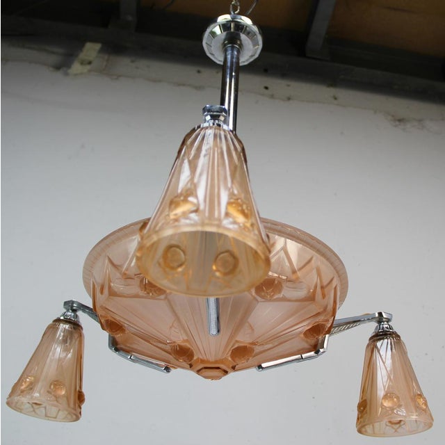 Art Deco Chandelier by Jean Gauthier for EJG, 1930s For Sale - Image 10 of 13