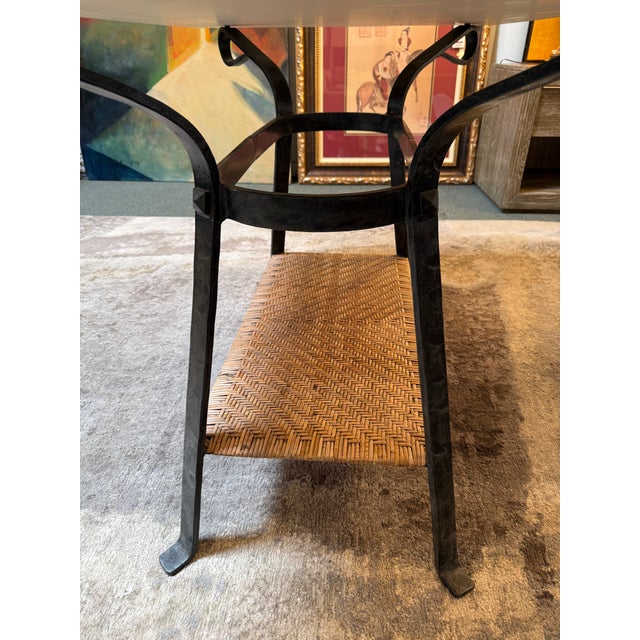 Marble + Wrought Iron Dining Table, Indoor/Outdoor For Sale - Image 9 of 12