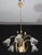 1950 Art Decò Murano Glass and Brass Chandelier, 6 Light For Sale - Image 10 of 18