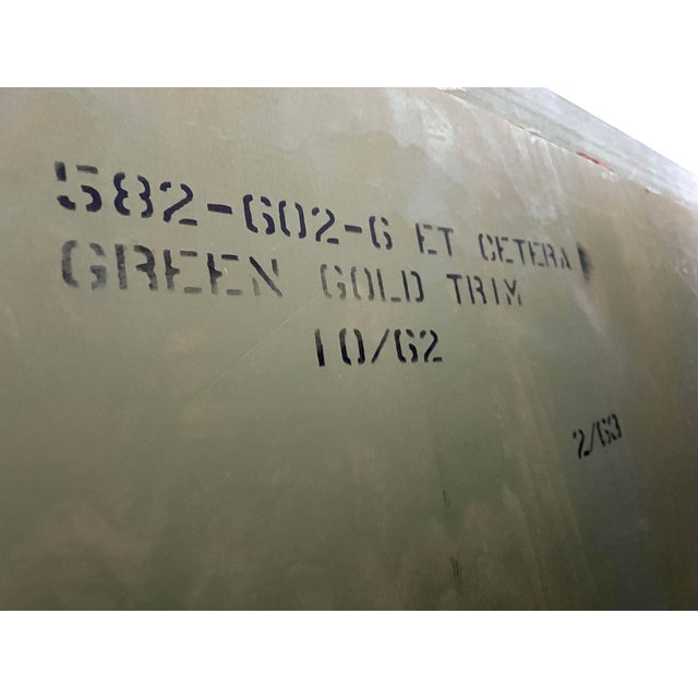 1962 Drexel Heritage Hand-Painted Chinoiserie Secretary Cabinet in Green & Gold For Sale - Image 6 of 6