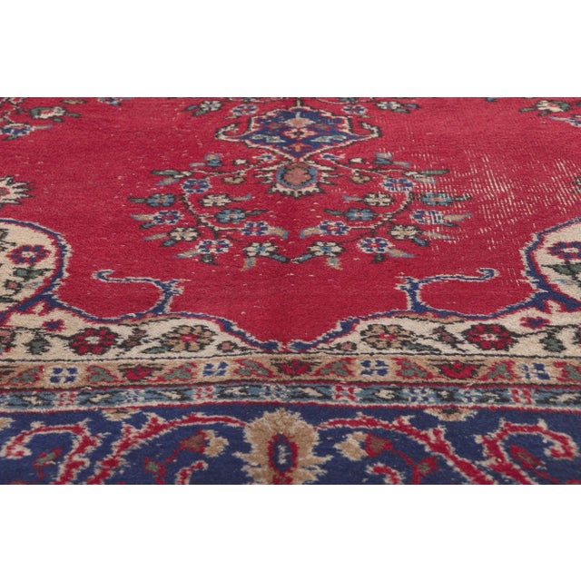 Mid 20th Century Mid 20th Century Vintage Red Turkish Sparta Rug, 07'07 X 11'01 For Sale - Image 5 of 10