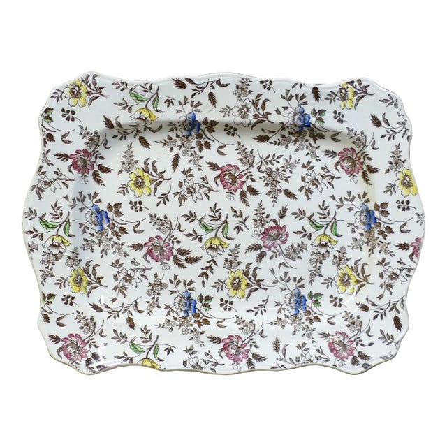Early 20th Century Empire Chintz Stoke on Trent Platter From England For Sale