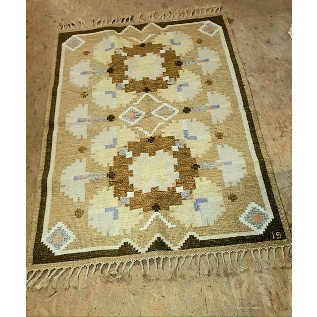 Textile Swedish Rölakan Carpet by Ingegerd Silow, 1950s For Sale - Image 7 of 7