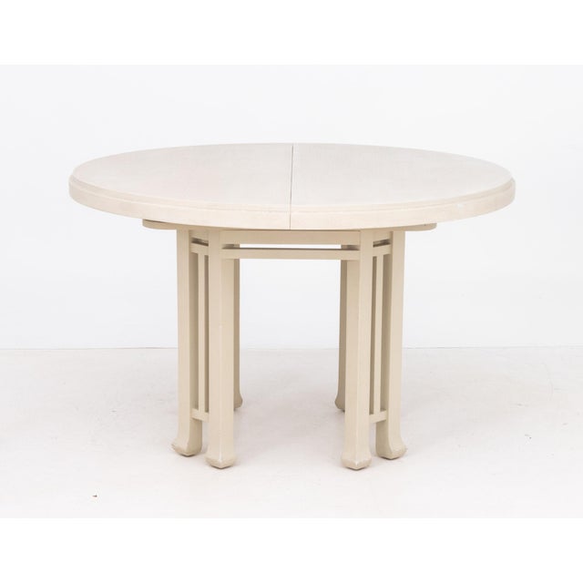 Karl Springer Style Grasscloth Dining Table For Sale - Image 11 of 13