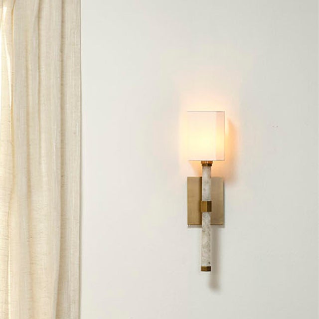 White Roman Hexagon Wall Sconce For Sale - Image 8 of 10