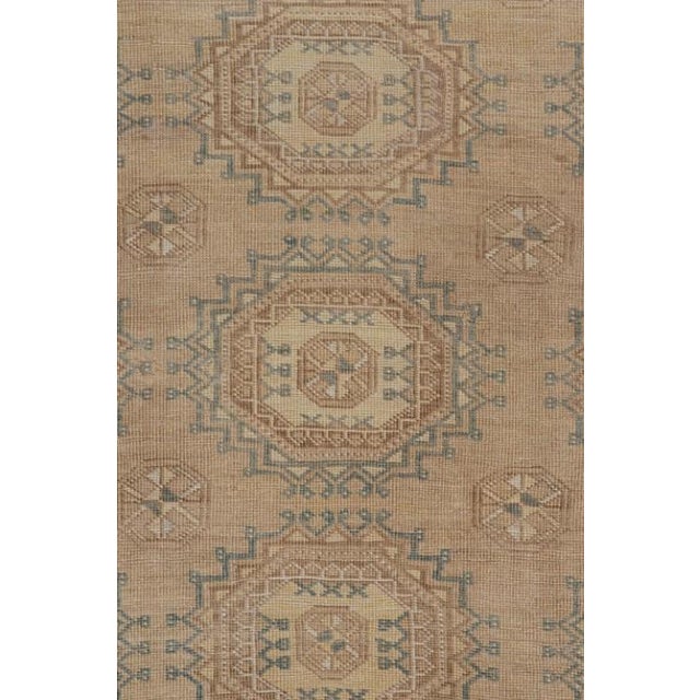 Tribal Vintage Ersari Rug in Beige-Brown and Blue With Geometric Patterns by Rug & Kilim For Sale - Image 3 of 7