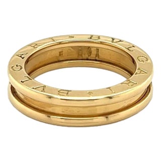 Mid 20th Century Bvlgari B.Zero1 One Band Ring 18K Yellow Gold Size 51 US 5.5 For Sale