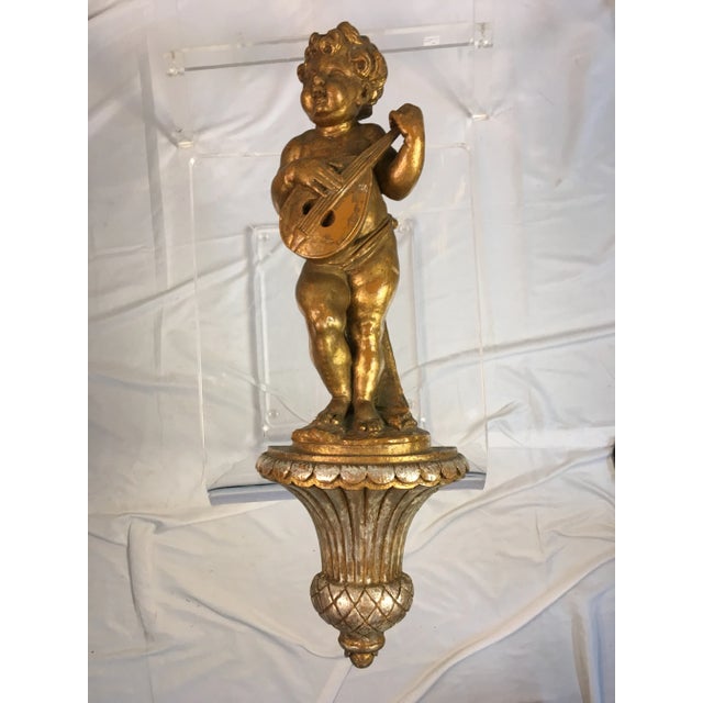 1950s Vintage Metallic Cherub Wall Hanging For Sale - Image 9 of 9