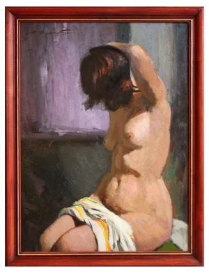 Alfejs Bromults, The Morning Hour, 1959, Oil on Cardboard
