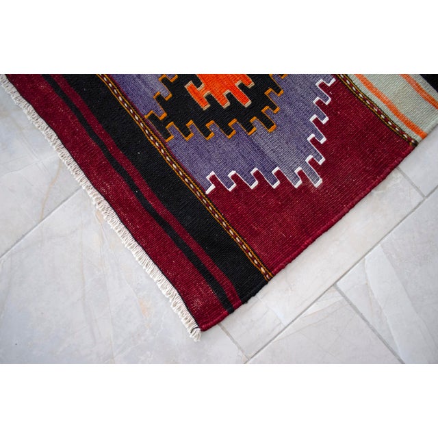 1960s Vintage Hand-Woven Wool Turkish Rug Majestic Living Room Decor - 6′1″ X 10′3″ For Sale - Image 11 of 13