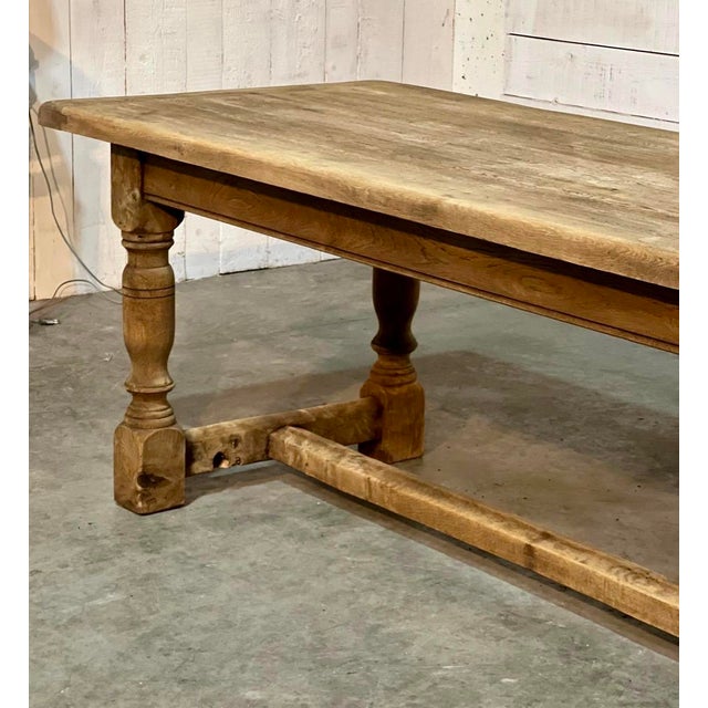 1920s Bleached Oak Farmhouse Dining Table, 1925 For Sale - Image 5 of 18