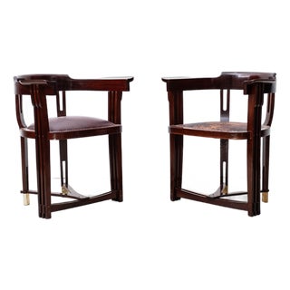 Antique Art Nouveau Armchairs by Anton Pospischil Jr., 1900, Set of 2 For Sale