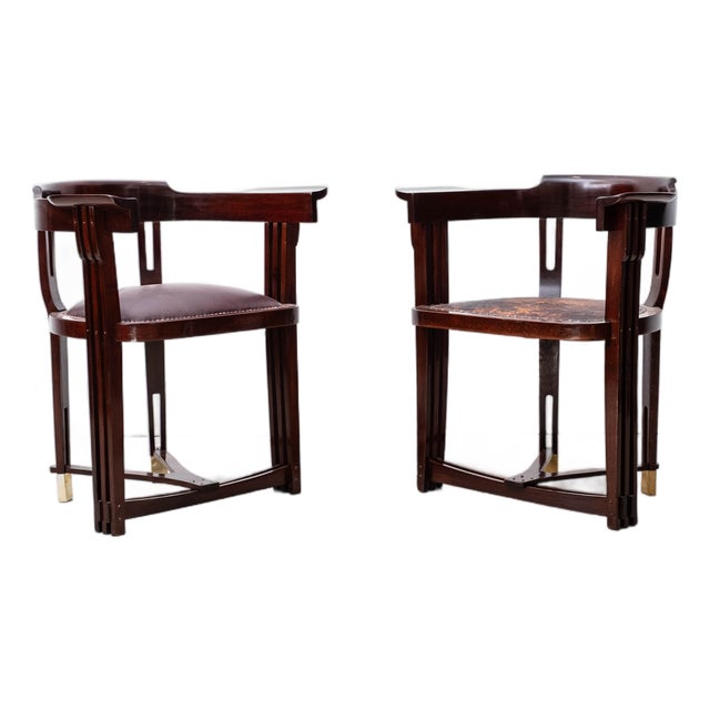Antique Art Nouveau Armchairs by Anton Pospischil Jr., 1900, Set of 2 For Sale