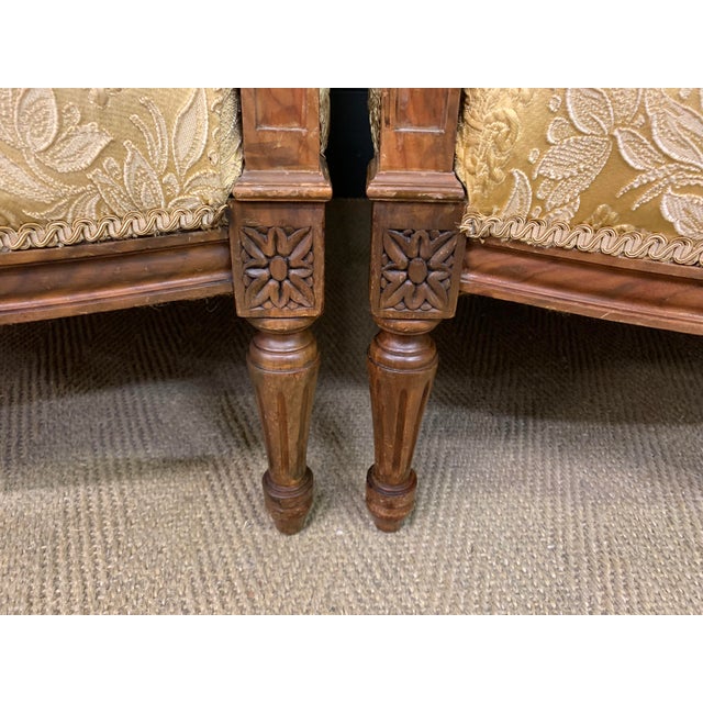 French Upholstered Walnut Salon Suite, 1920, Set of 3 For Sale - Image 16 of 18