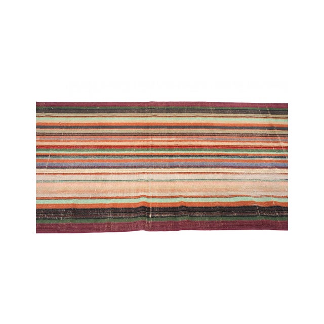 Striped Vintage Decorative Rug - 3`0″ X 6`11″ Ft. For Sale - Image 4 of 6