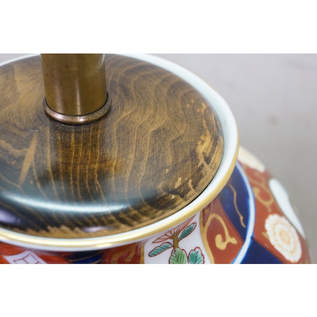 Late 20th Century Frederick Cooper Japanese Imari Porcelain Mantel Vase Urn Table Lamp 34" For Sale - Image 14 of 17
