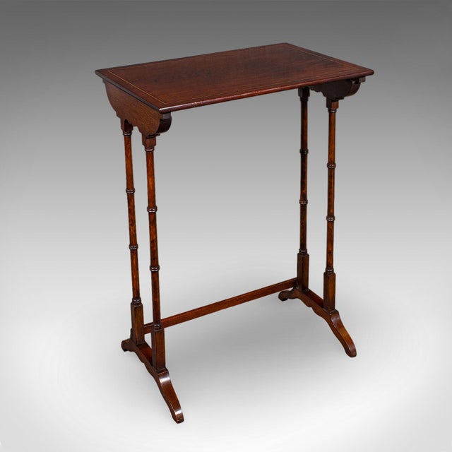 Wood Antique Quartetto of Nesting Tables, English, Set of 4, Occasional, Edwardian For Sale - Image 7 of 12