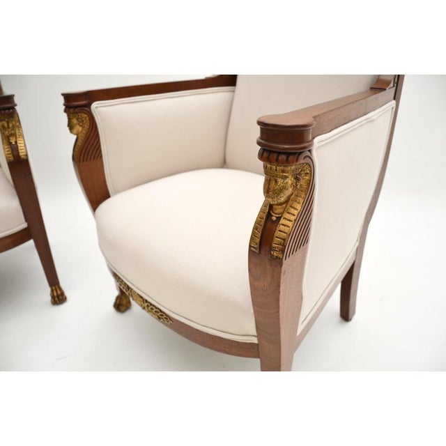 Brown Antique Swedish Neoclassical Armchairs, 1890s, Set of 2 For Sale - Image 8 of 10