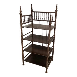 Three-Tiered Victorian ‘Whatnot’ Wood Display Shelf For Sale